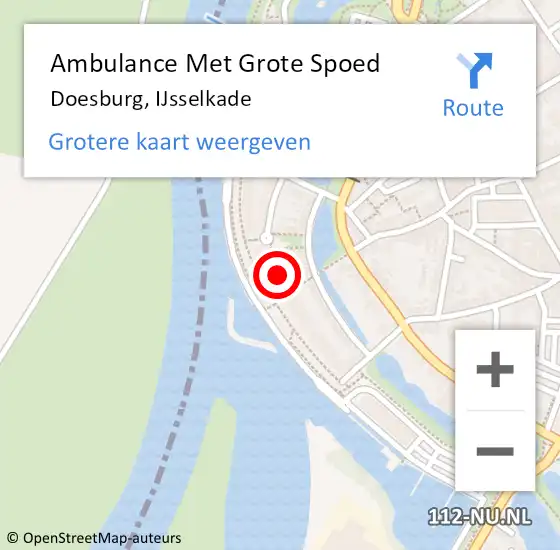 Locatie op kaart van de 112 melding: Ambulance Met Grote Spoed Naar Doesburg, IJsselkade op 26 november 2021 04:55