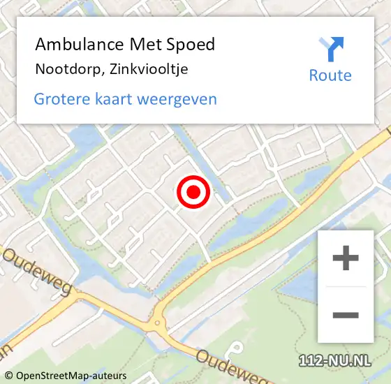 Locatie op kaart van de 112 melding: Ambulance Met Spoed Naar Nootdorp, Zinkviooltje op 26 november 2021 05:29