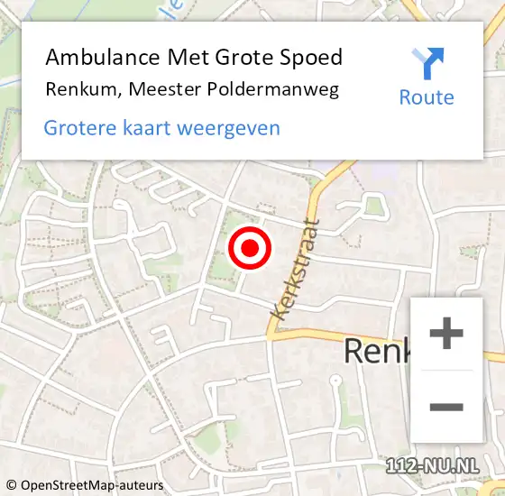 Locatie op kaart van de 112 melding: Ambulance Met Grote Spoed Naar Renkum, Meester Poldermanweg op 26 november 2021 05:36