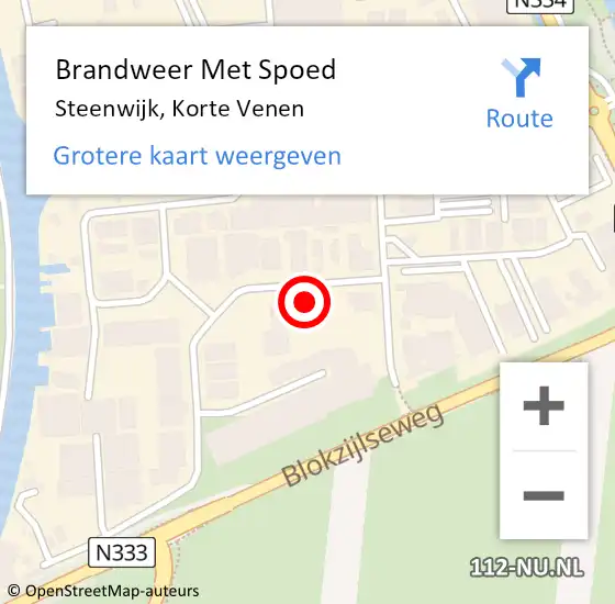 Locatie op kaart van de 112 melding: Brandweer Met Spoed Naar Steenwijk, Korte Venen op 26 november 2021 05:58