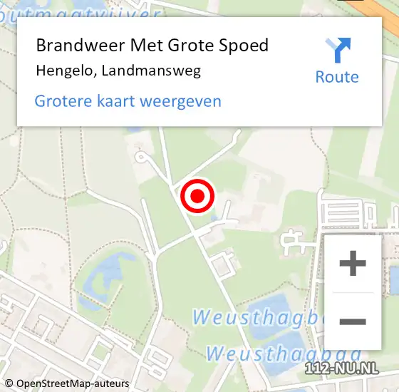 Locatie op kaart van de 112 melding: Brandweer Met Grote Spoed Naar Hengelo, Landmansweg op 26 november 2021 07:24