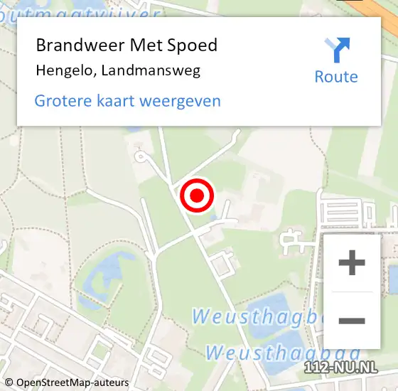 Locatie op kaart van de 112 melding: Brandweer Met Spoed Naar Hengelo, Landmansweg op 26 november 2021 07:32