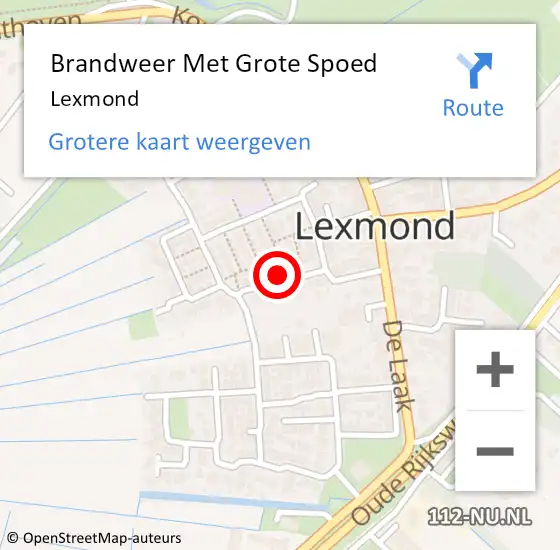 Locatie op kaart van de 112 melding: Brandweer Met Grote Spoed Naar Lexmond op 26 november 2021 07:52