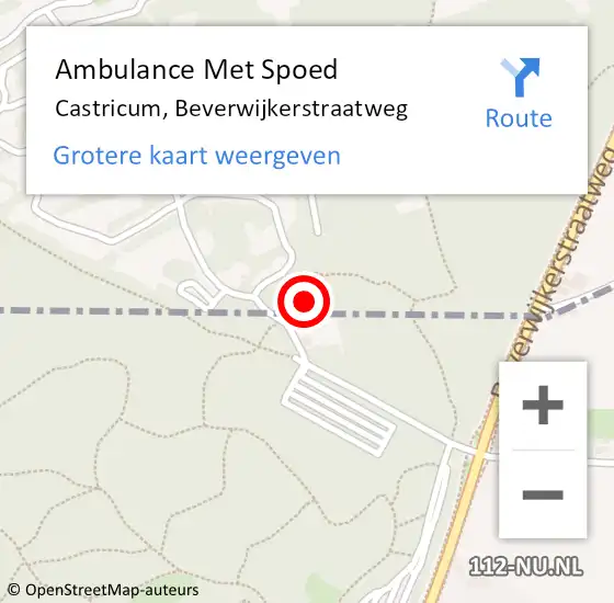 Locatie op kaart van de 112 melding: Ambulance Met Spoed Naar Castricum, Beverwijkerstraatweg op 26 november 2021 07:57