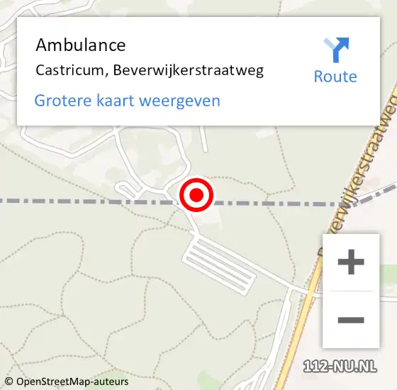 Locatie op kaart van de 112 melding: Ambulance Castricum, Beverwijkerstraatweg op 26 november 2021 08:00