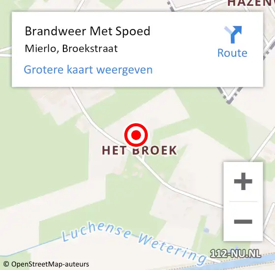 Locatie op kaart van de 112 melding: Brandweer Met Spoed Naar Mierlo, Broekstraat op 26 november 2021 09:11