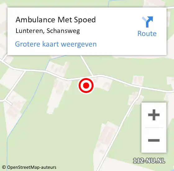 Locatie op kaart van de 112 melding: Ambulance Met Spoed Naar Lunteren, Schansweg op 26 november 2021 09:31