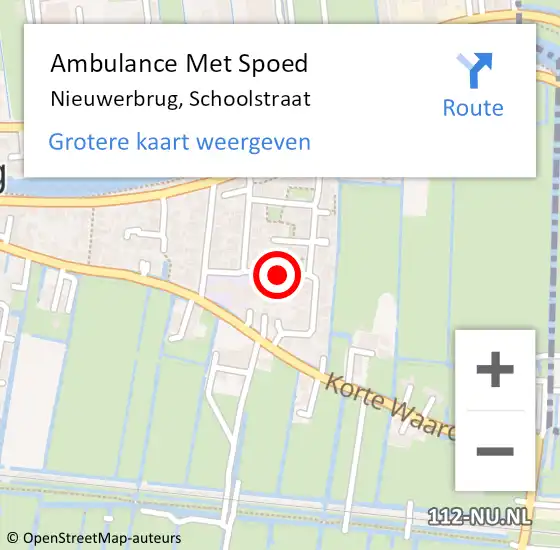 Locatie op kaart van de 112 melding: Ambulance Met Spoed Naar Nieuwerbrug, Schoolstraat op 26 november 2021 09:46