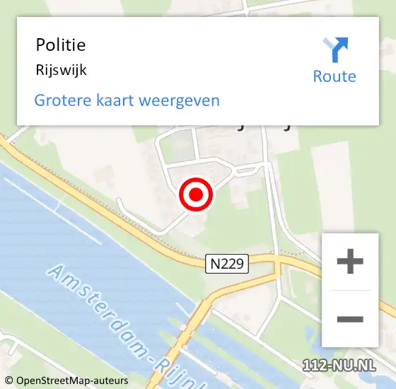 Locatie op kaart van de 112 melding: Politie Rijswijk op 26 november 2021 10:01