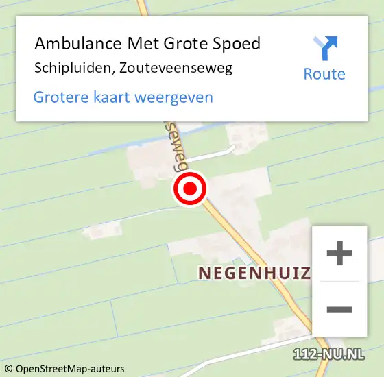 Locatie op kaart van de 112 melding: Ambulance Met Grote Spoed Naar Schipluiden, Zouteveenseweg op 30 juni 2014 14:35