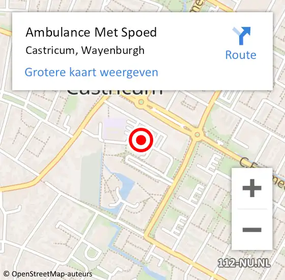 Locatie op kaart van de 112 melding: Ambulance Met Spoed Naar Castricum, Wayenburgh op 26 november 2021 10:20