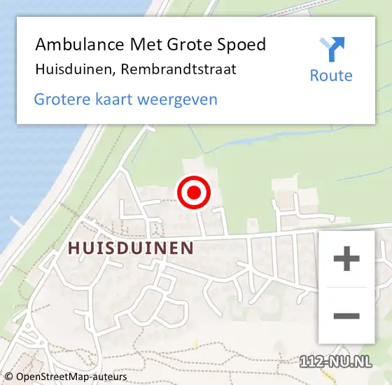 Locatie op kaart van de 112 melding: Ambulance Met Grote Spoed Naar Huisduinen, Rembrandtstraat op 26 november 2021 10:59