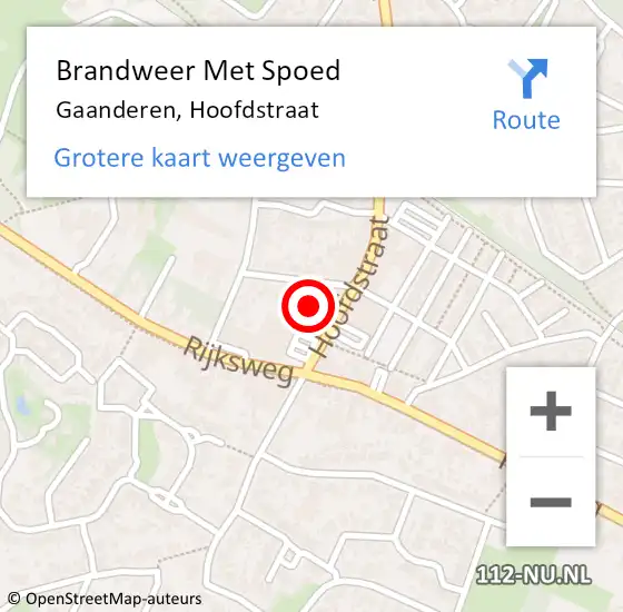 Locatie op kaart van de 112 melding: Brandweer Met Spoed Naar Gaanderen, Hoofdstraat op 26 november 2021 11:04