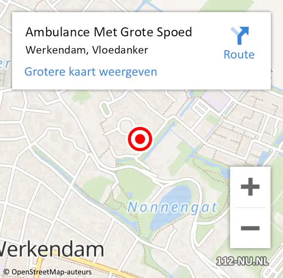 Locatie op kaart van de 112 melding: Ambulance Met Grote Spoed Naar Werkendam, Vloedanker op 26 november 2021 11:37