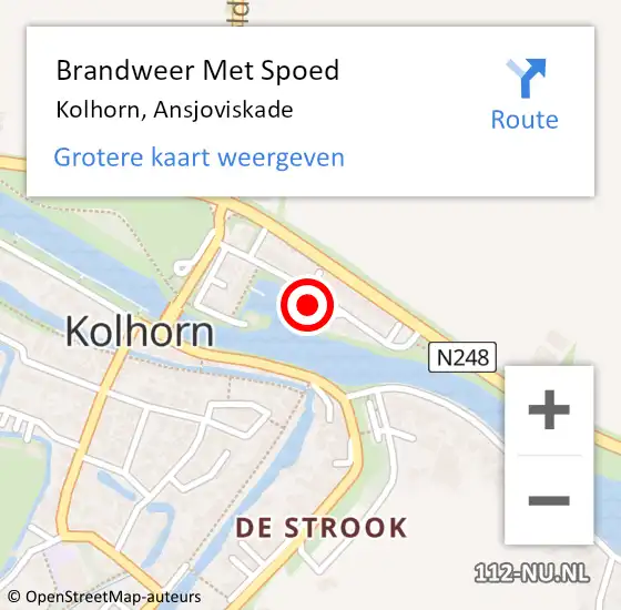 Locatie op kaart van de 112 melding: Brandweer Met Spoed Naar Kolhorn, Ansjoviskade op 26 november 2021 12:18