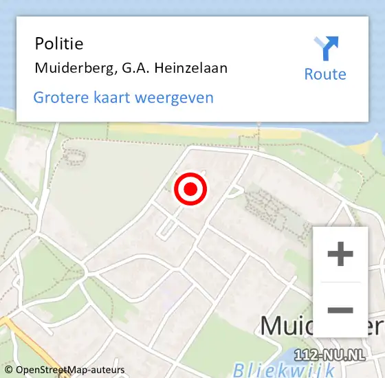 Locatie op kaart van de 112 melding: Politie Muiderberg, G.A. Heinzelaan op 26 november 2021 12:37