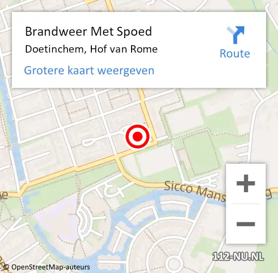 Locatie op kaart van de 112 melding: Brandweer Met Spoed Naar Doetinchem, Hof van Rome op 26 november 2021 12:52