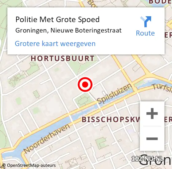 Locatie op kaart van de 112 melding: Politie Met Grote Spoed Naar Groningen, Nieuwe Boteringestraat op 26 november 2021 12:54