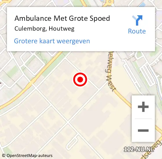 Locatie op kaart van de 112 melding: Ambulance Met Grote Spoed Naar Culemborg, Houtweg op 26 november 2021 12:55