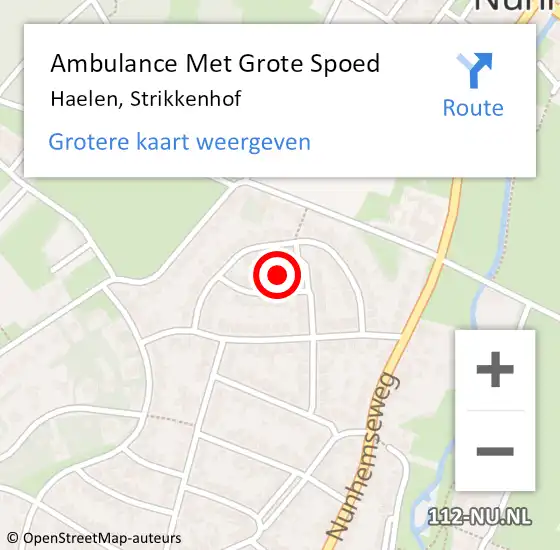 Locatie op kaart van de 112 melding: Ambulance Met Grote Spoed Naar Haelen, Strikkenhof op 26 november 2021 13:14