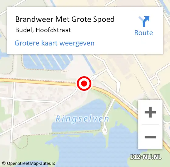 Locatie op kaart van de 112 melding: Brandweer Met Grote Spoed Naar Budel, Hoofdstraat op 30 juni 2014 14:50