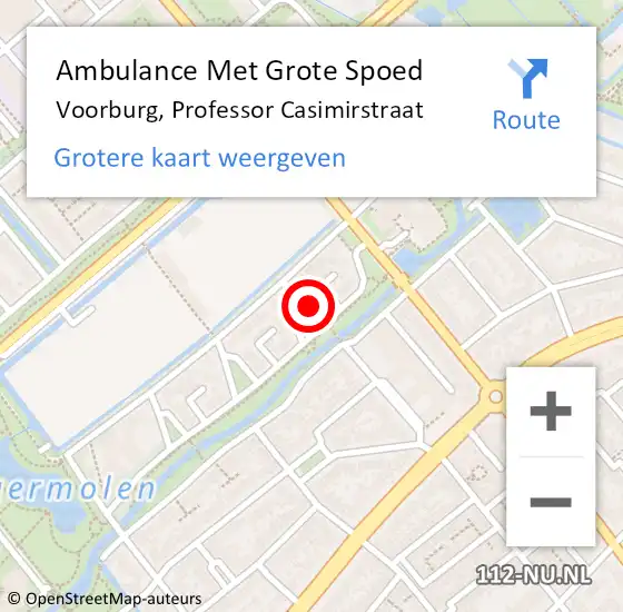 Locatie op kaart van de 112 melding: Ambulance Met Grote Spoed Naar Voorburg, Professor Casimirstraat op 26 november 2021 14:14