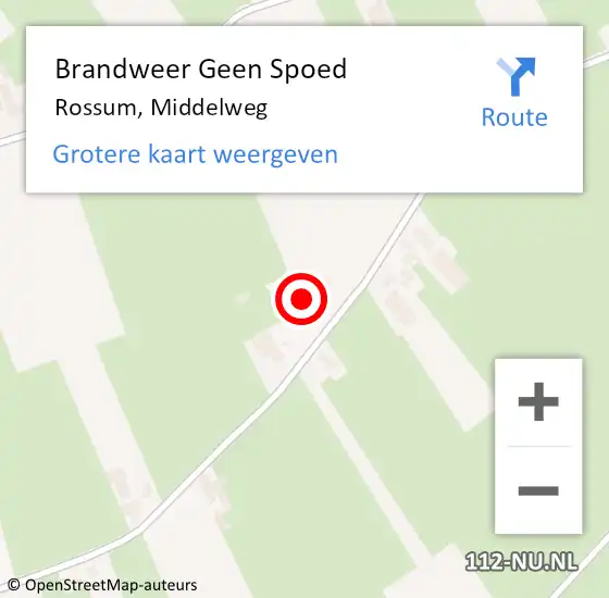 Locatie op kaart van de 112 melding: Brandweer Geen Spoed Naar Rossum, Middelweg op 26 november 2021 14:22