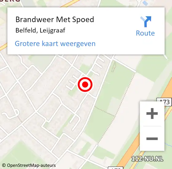 Locatie op kaart van de 112 melding: Brandweer Met Spoed Naar Belfeld, Leijgraaf op 26 november 2021 14:49