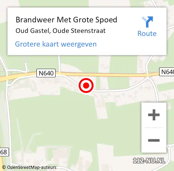 Locatie op kaart van de 112 melding: Brandweer Met Grote Spoed Naar Oud Gastel, Oude Steenstraat op 26 november 2021 15:14