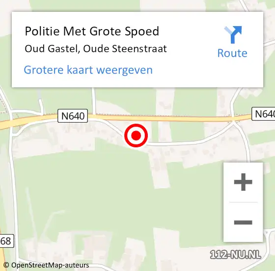 Locatie op kaart van de 112 melding: Politie Met Grote Spoed Naar Oud Gastel, Oude Steenstraat op 26 november 2021 15:16