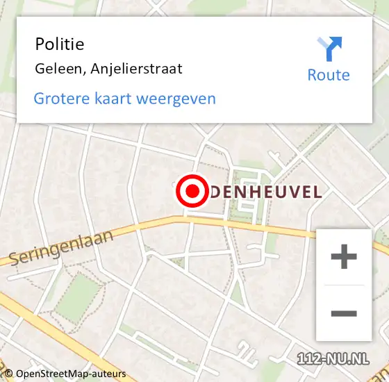 Locatie op kaart van de 112 melding: Politie Geleen, Anjelierstraat op 26 november 2021 15:24