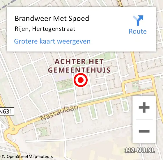 Locatie op kaart van de 112 melding: Brandweer Met Spoed Naar Rijen, Hertogenstraat op 26 november 2021 16:07