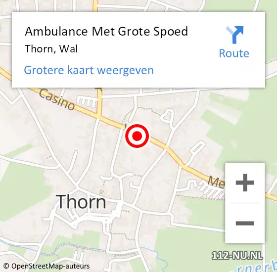 Locatie op kaart van de 112 melding: Ambulance Met Grote Spoed Naar Thorn, Wal op 26 november 2021 16:16