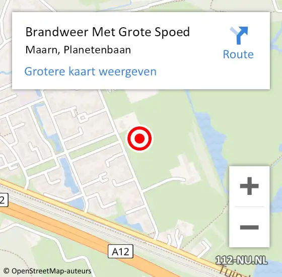 Locatie op kaart van de 112 melding: Brandweer Met Grote Spoed Naar Maarn, Planetenbaan op 26 november 2021 16:38