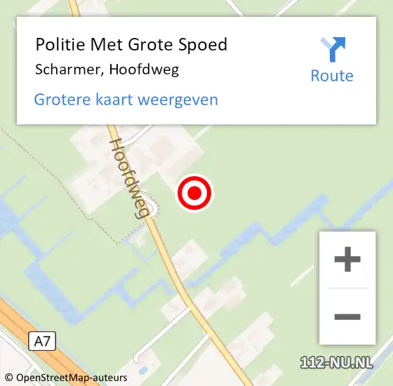 Locatie op kaart van de 112 melding: Politie Met Grote Spoed Naar Scharmer, Hoofdweg op 26 november 2021 16:51