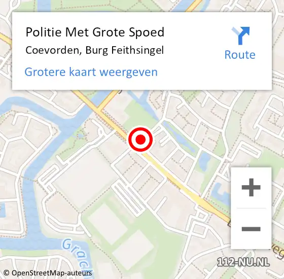 Locatie op kaart van de 112 melding: Politie Met Grote Spoed Naar Coevorden, Burg Feithsingel op 26 november 2021 17:03