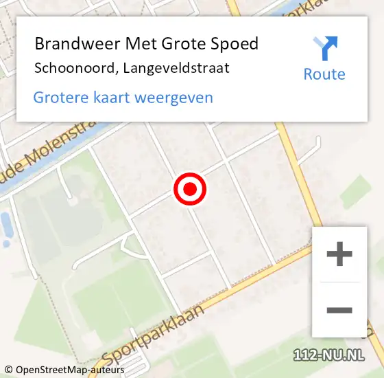 Locatie op kaart van de 112 melding: Brandweer Met Grote Spoed Naar Schoonoord, Langeveldstraat op 26 november 2021 17:21