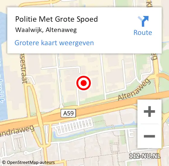 Locatie op kaart van de 112 melding: Politie Met Grote Spoed Naar Waalwijk, Altenaweg op 26 november 2021 17:23