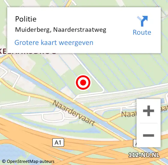 Locatie op kaart van de 112 melding: Politie Muiderberg, Naarderstraatweg op 26 november 2021 17:46