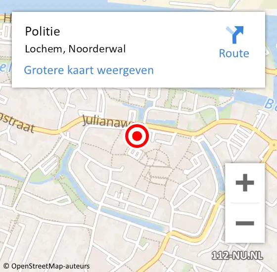 Locatie op kaart van de 112 melding: Politie Lochem, Noorderwal op 26 november 2021 18:06