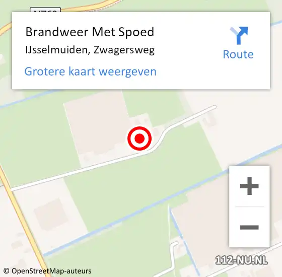 Locatie op kaart van de 112 melding: Brandweer Met Spoed Naar IJsselmuiden, Zwagersweg op 26 november 2021 18:07