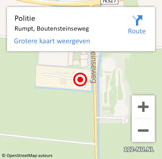 Locatie op kaart van de 112 melding: Politie Rumpt, Boutensteinseweg op 26 november 2021 18:43