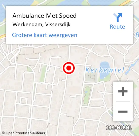 Locatie op kaart van de 112 melding: Ambulance Met Spoed Naar Werkendam, Vissersdijk op 26 november 2021 18:43