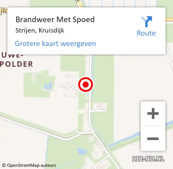 Locatie op kaart van de 112 melding: Brandweer Met Spoed Naar Strijen, Kruisdijk op 26 november 2021 18:44