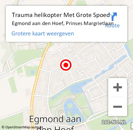 Locatie op kaart van de 112 melding: Trauma helikopter Met Grote Spoed Naar Egmond aan den Hoef, Prinses Margrietlaan op 26 november 2021 19:08