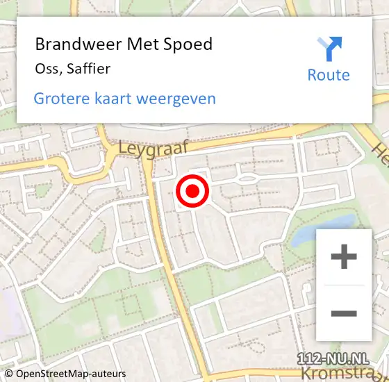 Locatie op kaart van de 112 melding: Brandweer Met Spoed Naar Oss, Saffier op 26 november 2021 19:28