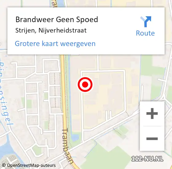 Locatie op kaart van de 112 melding: Brandweer Geen Spoed Naar Strijen, Nijverheidstraat op 26 november 2021 20:07