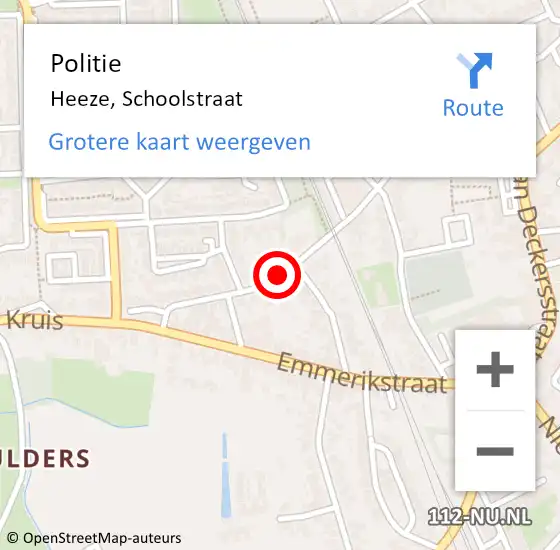 Locatie op kaart van de 112 melding: Politie Heeze, Schoolstraat op 26 november 2021 20:23