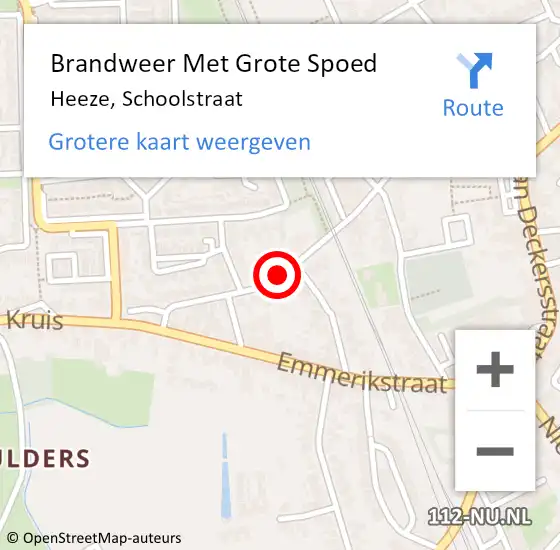 Locatie op kaart van de 112 melding: Brandweer Met Grote Spoed Naar Heeze, Schoolstraat op 26 november 2021 20:24