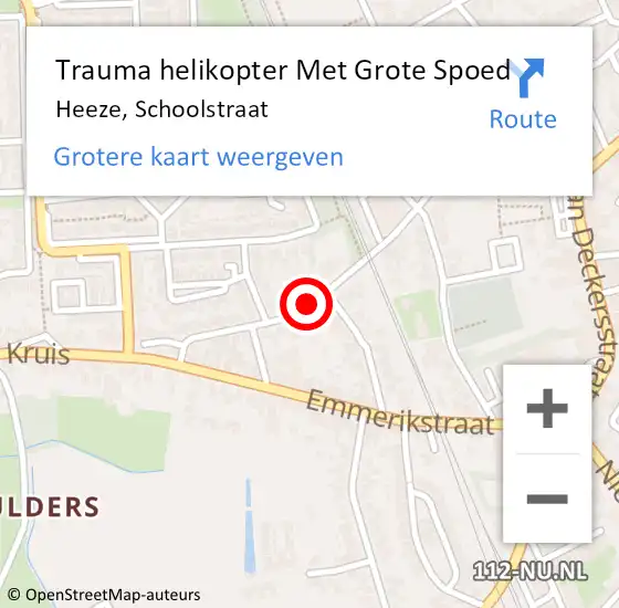 Locatie op kaart van de 112 melding: Trauma helikopter Met Grote Spoed Naar Heeze, Schoolstraat op 26 november 2021 20:25